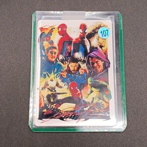 Spiderman and Villains James St. Art Metal Card Signed with COA